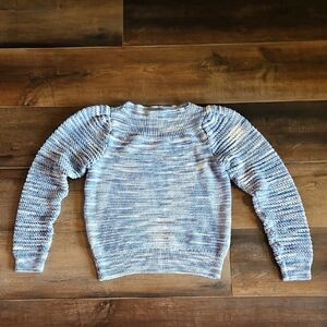Calvin Klein Blue Crew Neck Sweater with Ribbed Cuffs
